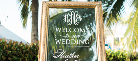 Heather and James Mirror Welcome Sign