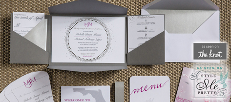 Michelle and Michael Silver Wedding Stationery